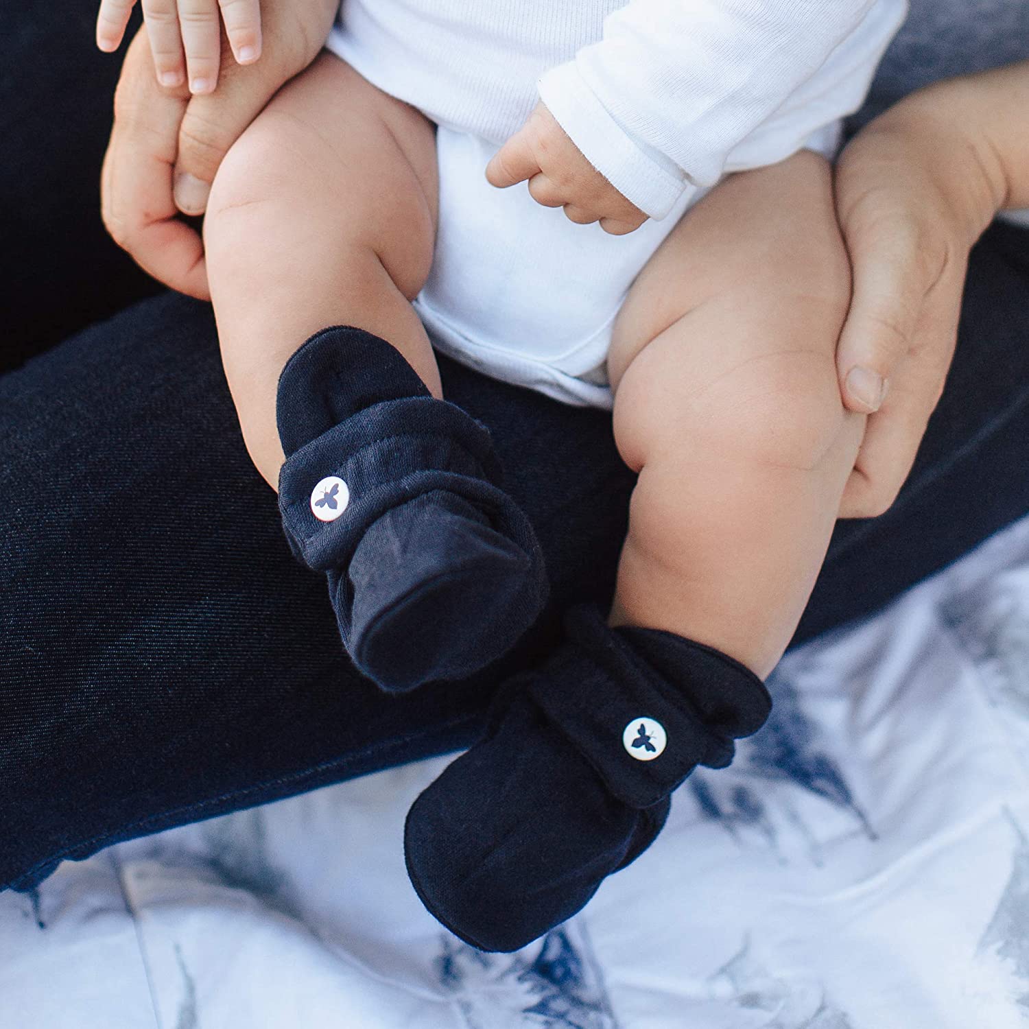 Burt's Bees Baby Unisex Baby - Baby Booties, Organic Cotton Adjustable Infant Shoes Slipper Sock - Image 5